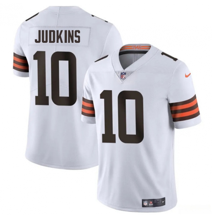 Men's Cleveland Browns #10 Quinshon Judkins White 2025 Vapor Limited Football Stitched Jersey
