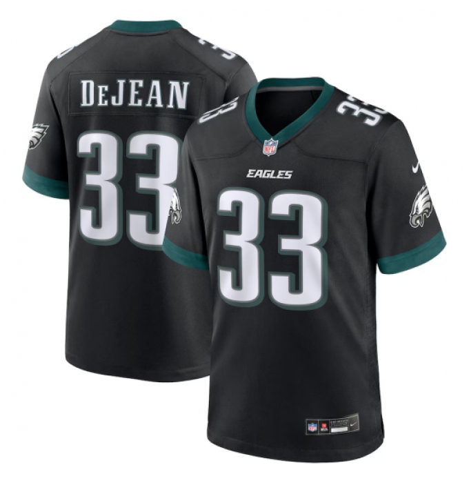 Men's Philadelphia Eagles #33 Cooper DeJean Nike Black 2024 NFL Draft Alternate Player Game Jersey