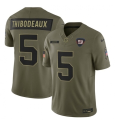 Men's New York Giants #5 Kayvon Thibodeaux Olive 2025 F.U.S.E. Salute to Service Limited Football Stitched Jersey