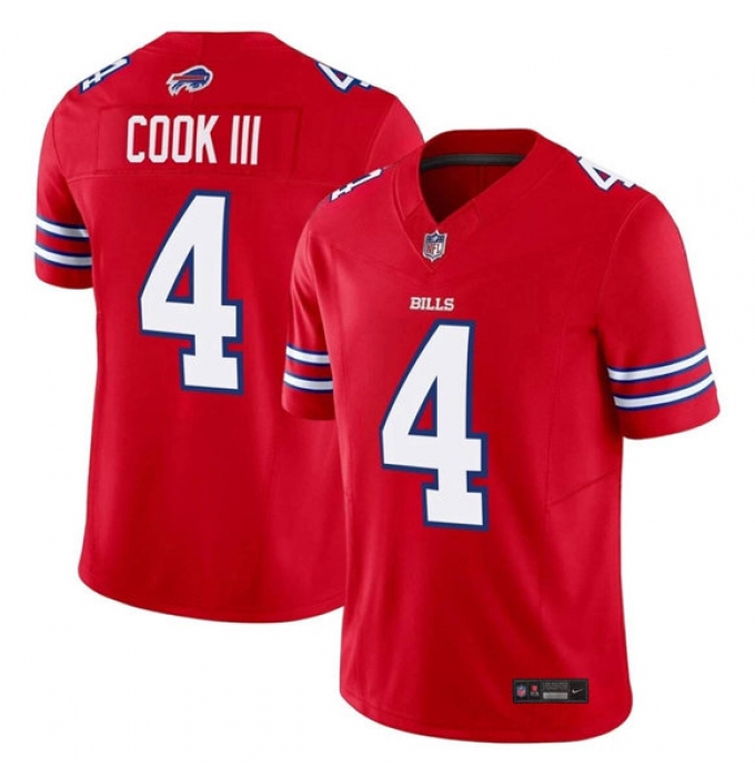 Men's Buffalo Bills #4 James Cook III Red 2025 F.U.S.E. Vapor Untouchable Limited Football Stitched Jersey
