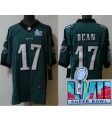 Men's Philadelphia Eagles #17 Nakobe Dean Limited Green Super Bowl LVII Vapor Jersey