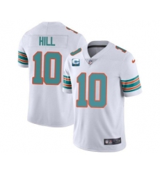 Men's Miami Dolphins 2022 #10 Tyreek Hill White With 2-star C Patch Rush Color Stitched Football Jerse