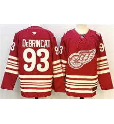 Men's Detroit Red Wings #93 Alex DeBrincat Red 2025-26 Centennial Premium Stitched Hockey Jersey