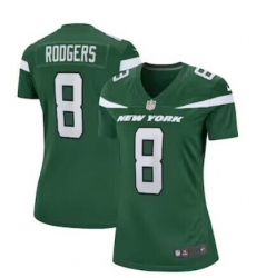 Women's New York Jets #8 Aaron Rodgers Green 2023 Vapor Untouchable Stitched Nike Limited Jersey