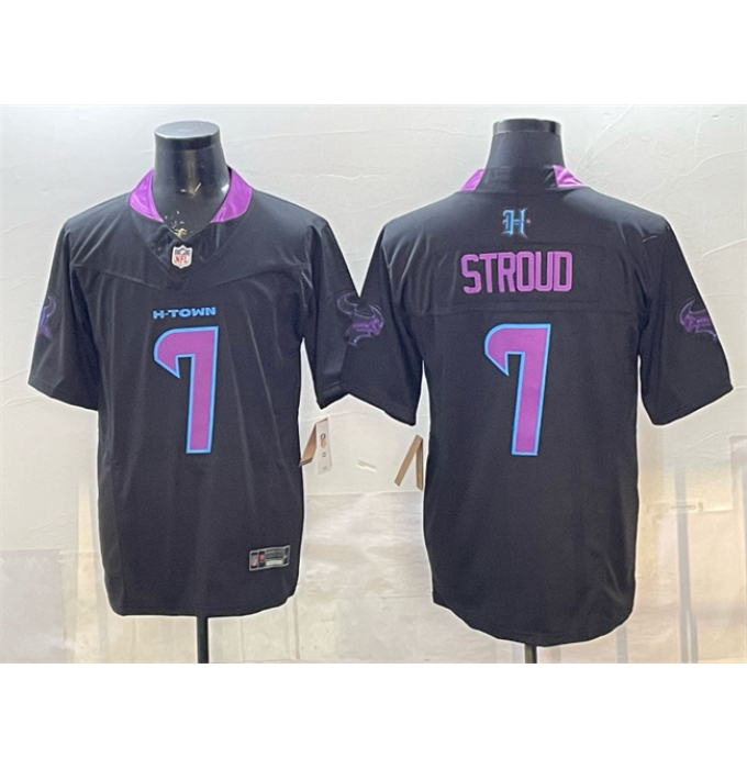 Men's Houston Texans #7 C.J. Stroud Black F.U.S.E. 2025 DJ SCREW Vapor Limited Stitched Football Jersey