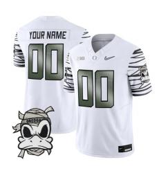 Men's Oregon Ducks Active Player Custom White 2025 F.U.S.E. Mummy Duck Vapor Limited V1 Stitched Football Jersey