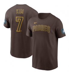 Men's San Diego Padres #7 Ha-Seong Kim Brown 2024 World Tour Seoul Series Name & Number T-Shirt