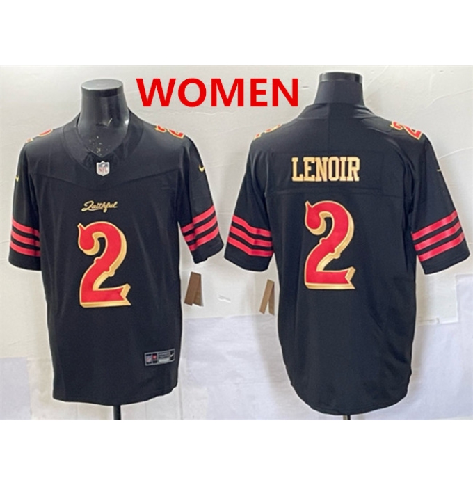 Women's San Francisco 49ers #2 Deommodore Lenoir Black 2025 F.U.S.E. “Rivalries” Vapor Limited Stitched Football Jersey(Run Small)
