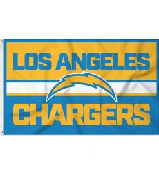 2Pcs  Los Angeles Chargers NFL Football Bold 3' x 5' Banner Flag Single Sided - Indoor or Outdoor - Home Décor