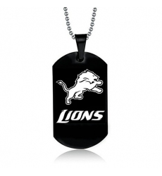 Detroit Lions NFL Necklace Logo Fans for men stainless steel titanium silver Black Dog tag Military tag pendant