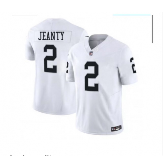 Mens Las Vegas Raiders #2 Ashton Jeanty White 2025 F.U.S.E. Vapor Stitched Football Jersey