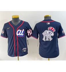 Women's American League New York Yankees Team Big Logo Navy 2025 All-Star Edition Limited Stitched Baseball Jersey(Run Small)