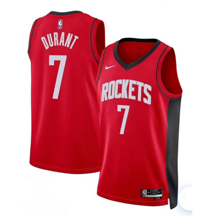 Men's Houston Rockets #7 Kevin Durant Red Nike Icon Edition NBA Jersey