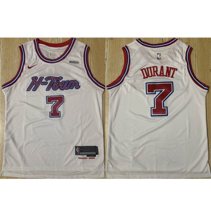 Men's Houston Rockets #7 Kevin Durant White 2024-25 Stitched Jersey