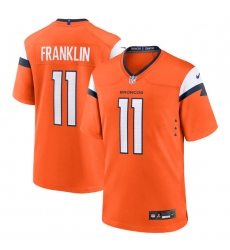 Men's Denver Broncos #11 Troy Franklin Orange 2025 Alternate Football Stitched Game Jersey