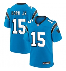 Men's Carolina Panthers #15 Jimmy Horn Jr Blue 2025 Vapor Limited Stitched Football Jersey