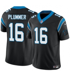 Men's Carolina Panthers #16 Jack Plummer Black 2024 F.U.S.E. Vapor Limited Football Stitched Jersey