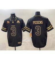 Men's Dallas Cowboys #3 George pickens Black 2025 F.U.S.E. With 5x Super Bowl Champions & Established In 1960 Vapor Limited Stitched Football Jersey