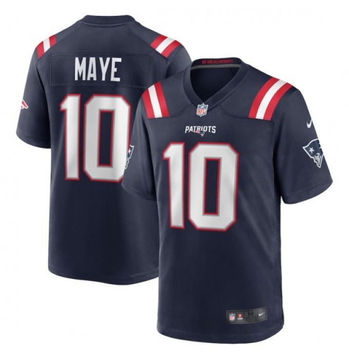 Men's New England Patriots #10 Drake Maye Nike Navy Player Game Jersey