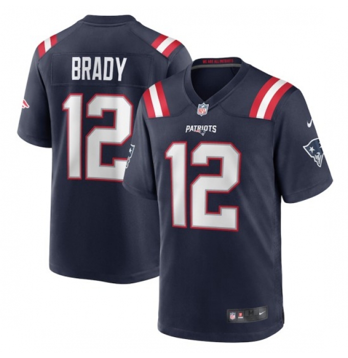 Men's New England Patriots #12 Nike Navy Game Retired Player Jersey