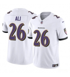 Men's Baltimore Ravens #26 Rasheen Ali White 2025 F.U.S.E. Vapor Limited Football Jersey