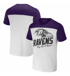 Men's Baltimore Ravens Cream Purple X Darius Rucker Collection Colorblocked T Shirt