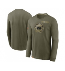 Men's Washington Redskins Team Football Olive 2021 Salute To Service Performance Long Sleeve T-Shirt