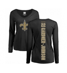 Football Women's New Orleans Saints #22 Chauncey Gardner-Johnson Black Backer Slim Fit Long Sleeve T-Shirt