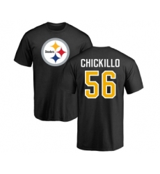 Football Pittsburgh Steelers #56 Anthony Chickillo Black Name & Number Logo T-Shirt