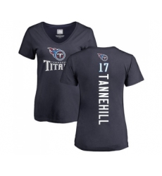 Football Women's Tennessee Titans #17 Ryan Tannehill Navy Blue Backer T-Shirt