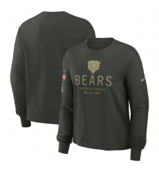 Men's Chicago Bears Dark Green 2025 Salute to Service Sideline Dri-FIT Long Sleeve T-Shirt