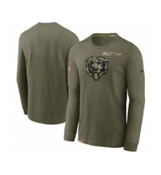 Men's Chicago Bears Football Olive 2021 Salute To Service Performance Long Sleeve T-Shirt