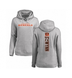 Football Women's Cincinnati Bengals #72 Kerry Wynn Ash Backer Pullover Hoodie