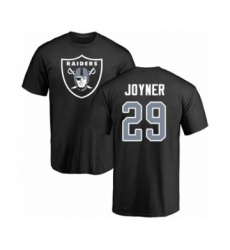 Football Oakland Raiders #29 Lamarcus Joyner Black Name & Number Logo T-Shirt