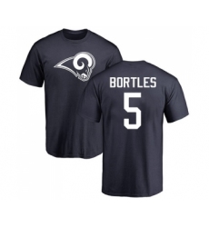 Football Los Angeles Rams #5 Blake Bortles Navy Blue Name & Number Logo T-Shirt