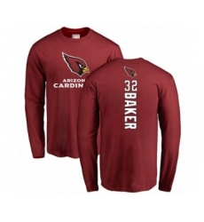 Football Arizona Cardinals #32 Budda Baker Maroon Backer Long Sleeve T-Shirt