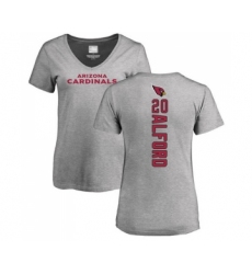 Football Women's Arizona Cardinals #20 Robert Alford Ash Backer V-Neck T-Shirt