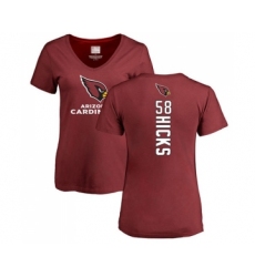 Football Women's Arizona Cardinals #58 Jordan Hicks Maroon Backer T-Shirt