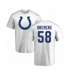 Football Indianapolis Colts #58 Bobby Okereke White Name & Number Logo T-Shirt