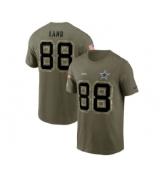 Men's Dallas Cowboys #88 CeeDee Lamb 2022 Olive Salute to Service T-Shirt