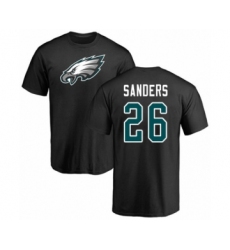 Philadelphia Eagles #26 Miles Sanders Black Name & Number Logo T-Shirt