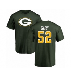 Football Green Bay Packers #52 Rashan Gary Green Name & Number Logo T-Shirt