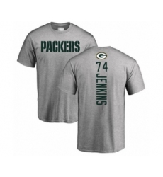 Football Green Bay Packers #74 Elgton Jenkins Ash Backer T-Shirt