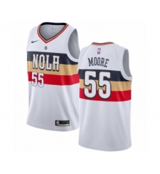 Youth Nike New Orleans Pelicans #55 E'Twaun Moore White Swingman Jersey - Earned Edition