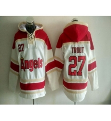 Men's LA Angels Of Anaheim #27 Mike Trout White Baseball MLB Hoodie
