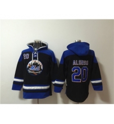 Men's New York Mets #20 Pete Alonso Black Blue Ageless Must-Have Lace-Up Pullover Hoodie