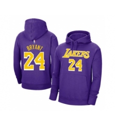 Men's Los Angeles Lakers #24 Kobe Bryant 2021 Purple Pullover Basketball Hoodie