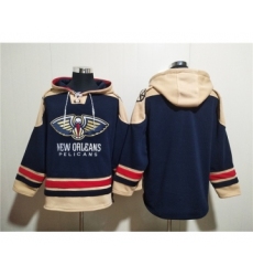 Men's New Orleans Pelicans Blank Navy Ageless Must-Have Lace-Up Pullover Hoodie