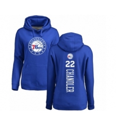 NBA Women's Nike Philadelphia 76ers #22 Wilson Chandler Royal Blue Backer Pullover Hoodie