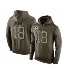 Football Men's Washington Redskins #18 Trey Quinn Green Salute To Service Pullover Hoodie